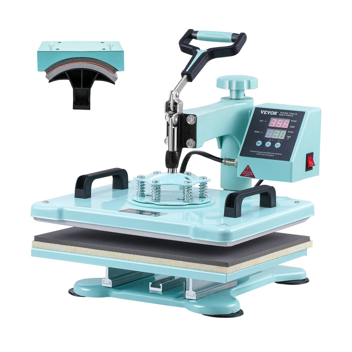 Heat Press Machine 12x15 i 2 i 1 Värmeöverföringsmaskin för T-Shirts Hattar