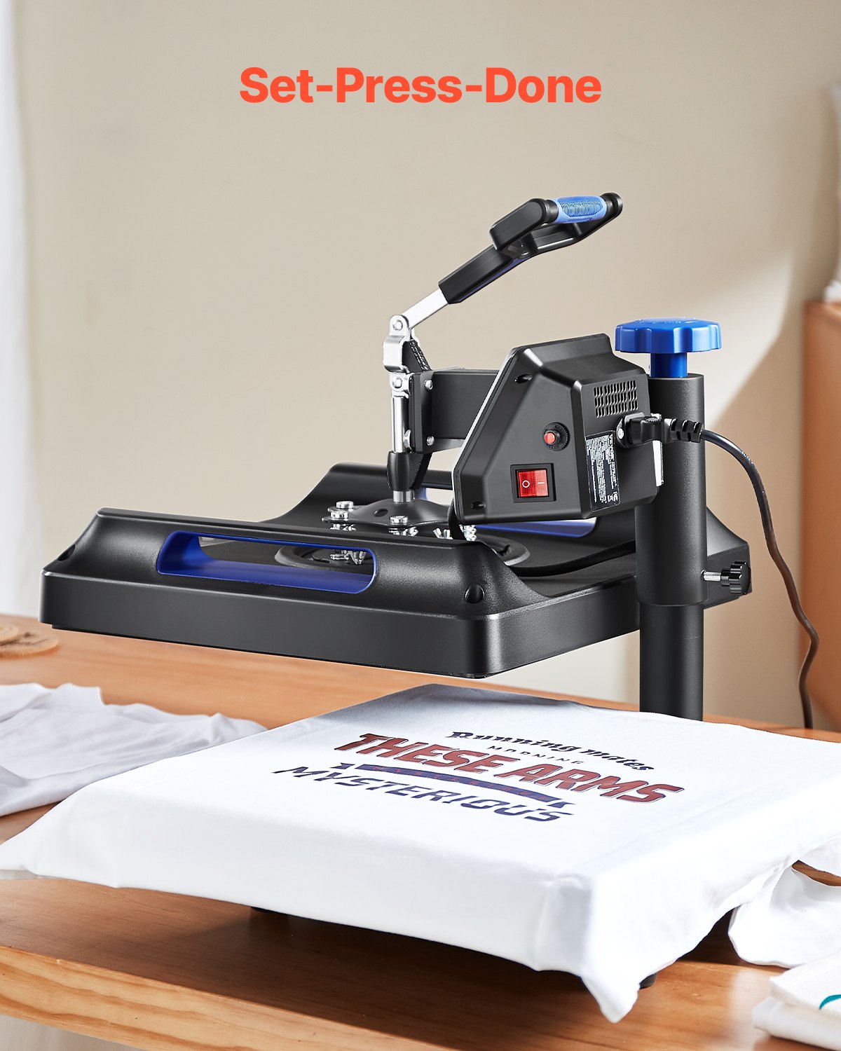 Heat Press Machine 8 in 1 Combo, Heat Press 15x15 in, Swing Away T Shirt Printing Machine Digital Control, Multifunction Transfer Machine Sublimation, for T-Shirt Hat Cap Mug Plate, Blue