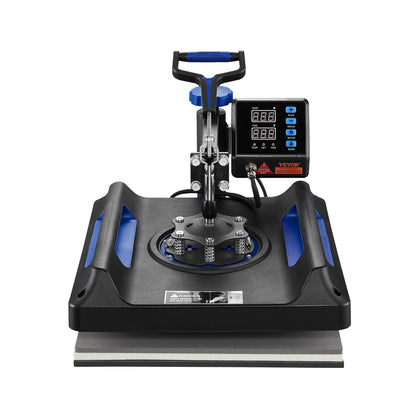 Heat Press Machine 8 in 1 Combo, Heat Press 15x15 in, Swing Away T Shirt Printing Machine Digital Control, Multifunction Transfer Machine Sublimation, for T-Shirt Hat Cap Mug Plate, Blue