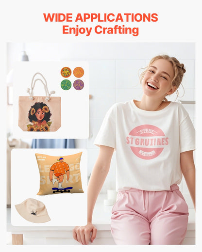 Heat Press Machine, 15 x 15 inch, 2 in 1 Heat Transfer Machine with Hat Press, 360° Swing Away T-Shirt Pressing, Digital Precise Control, Fast Even Heating for T-Shirts/Hats/Caps, Black