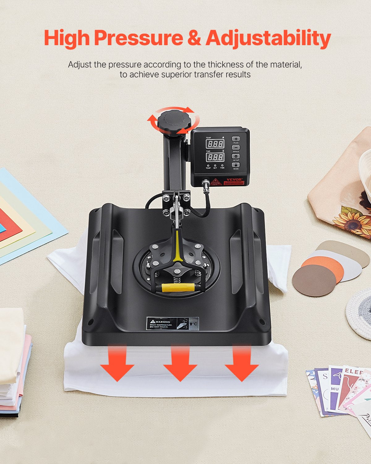 Heat Press Machine 8 in 1 Combo, Heat Press 15x15 in, Swing Away T Shirt Printing Machine Digital Control, Multifunction Transfer Machine Sublimation, for T-Shirt Hat Cap Mug Plate, Black