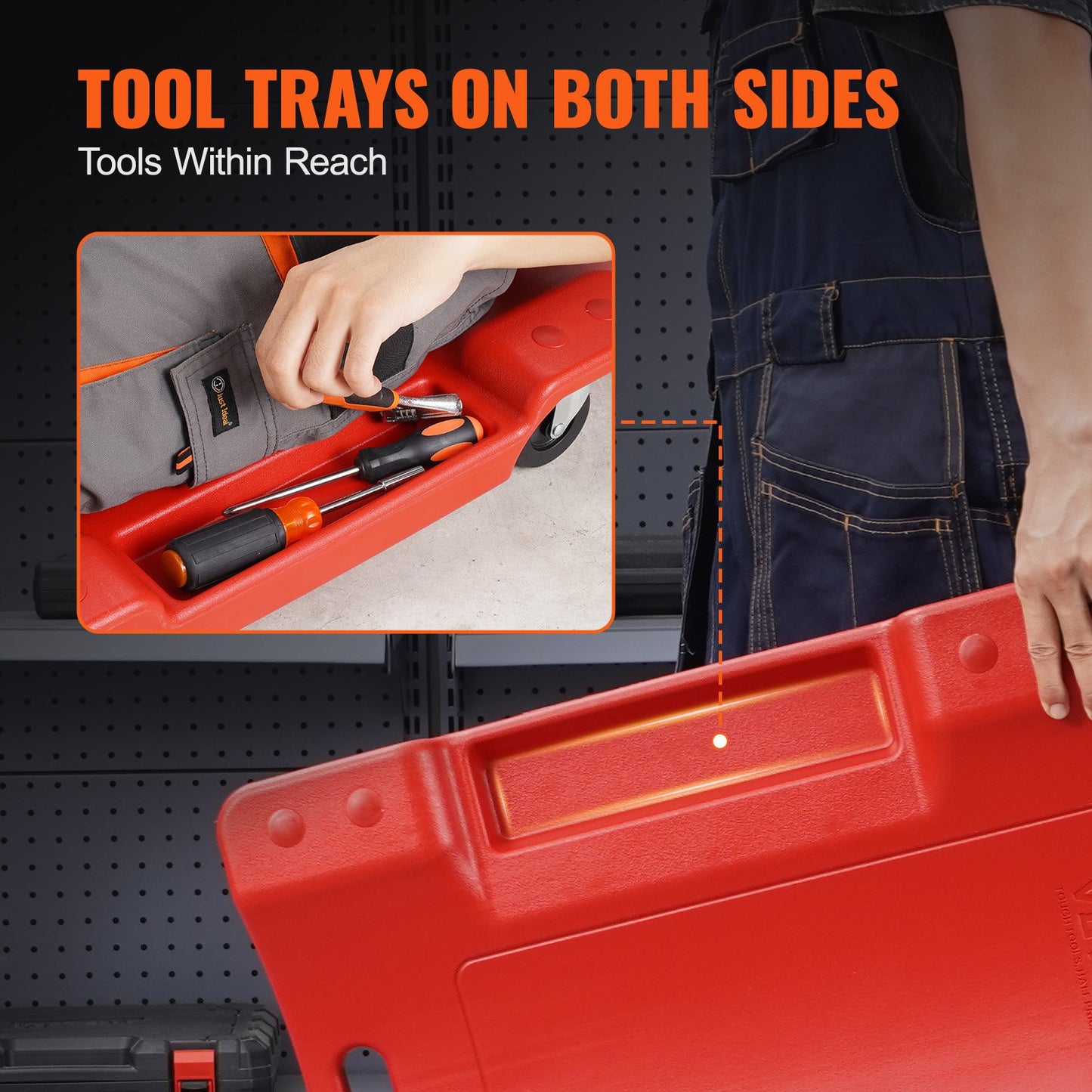 40 Zoll Mechaniker-Rollbrett aus Kunststoff für Autos, Rollgarage, 350 lbs HDPE