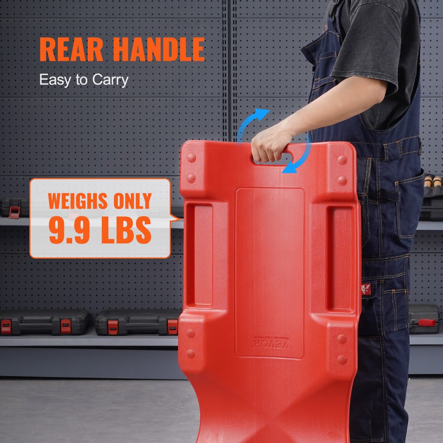 40 Zoll Mechaniker-Rollbrett aus Kunststoff für Autos, Rollgarage, 350 lbs HDPE