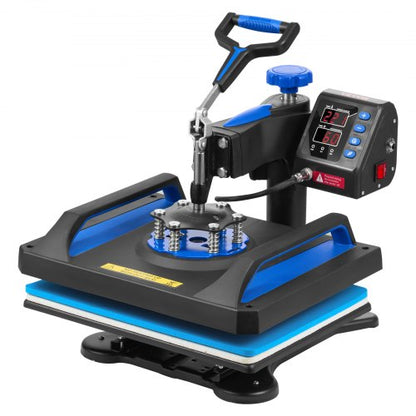 Heat Press Machine, 12 x 15 Inches, Fast Heating, 360 Swing Away Digital Sublimation T-Shirt Vinyl Transfer Printer with Anti-Scald Surface, Canvas Bag, Pillow, Banner, ETL Listed, Blue