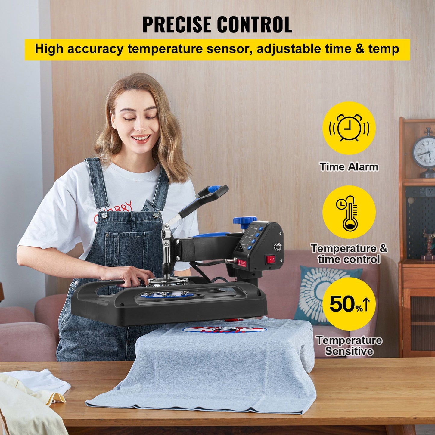 Heat Press Machine, 15" x 15" Fast Heating, 360 Swing Away Digital Sublimation T-Shirt Vinyl Transfer Printer with Anti-Scald Surface, Canvas Bag, Banner, Pillow, ETL Listed, Blue