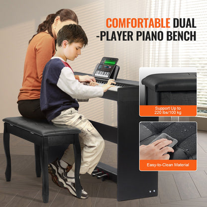 88-key Fully weighted digital piano Dual keyboard mode Cabinet mount Bench