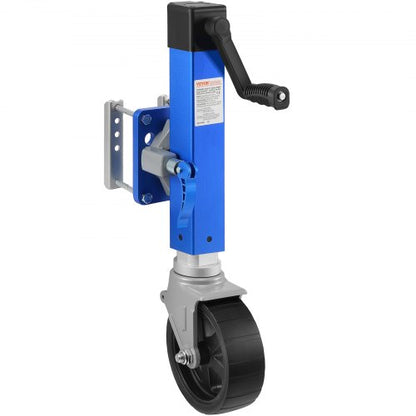 Trailer Jack with Wheel, 1600 lbs Heavy Duty Swivel Boat Trailer Jack PP Single Wheel, 10" Lift, Bolt-on Trailer Tongue Jack with Ergonomic Handle for RV, Boat, Horse Trailer, Utility Trailer