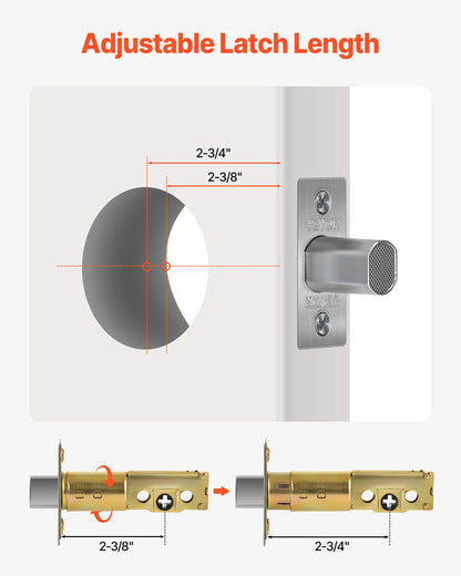 Deadbolt Lock, Round Single Cylinder Dead Bolt, Keyed 1 Side, Fits Standard Size Interior and Exterior Doors, Full Metal, with 3 Keys, for Front Entry Door Residential Security, Satin Nickel