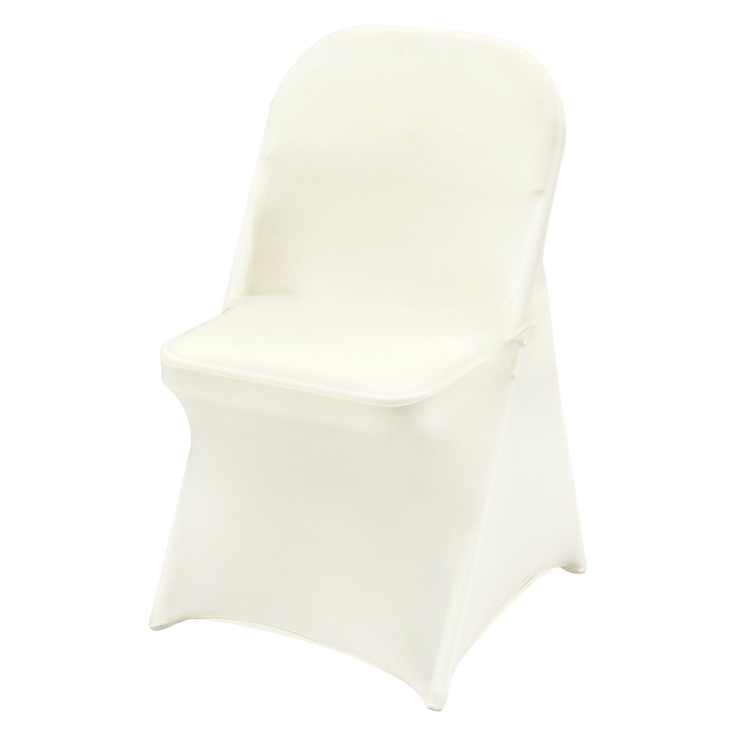 Stretch Spandex Folding Chair Covers, Universal Fitted Chair Cover, Removable Washable Protective Slipcovers, for Wedding, Holiday, Banquet, Party, Celebration, Dining (50PCS Ivory White)