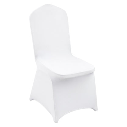 200PCS White Stretch Spandex Folding Chair Covers, Universally Fitted Chair Covers, Removable Washable Protective Covers, for Wedding, Holiday, Banquet, Party, Celebration