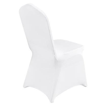 200PCS White Stretch Spandex Folding Chair Covers, Universally Fitted Chair Covers, Removable Washable Protective Covers, for Wedding, Holiday, Banquet, Party, Celebration