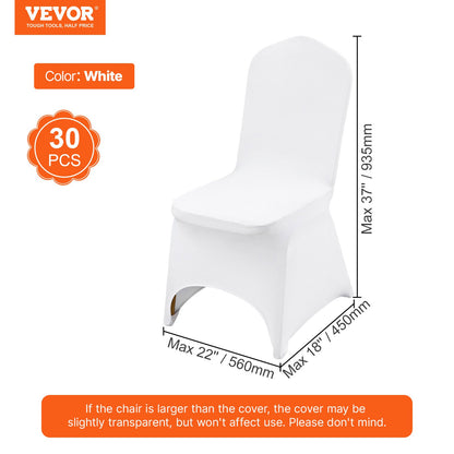 Stretch Spandex Folding Chair Covers, Universal Fitted Chair Cover, Removable Washable Protective Slipcovers, for Wedding, Holiday, Banquet, Party, Celebration, Dining (30PCS White)