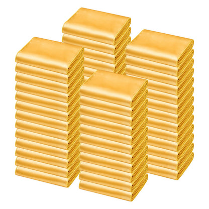 Satin Chair Sashes Bows, 100PCS Chair Ribbon Ties Back Sash, 7 x 108 inch, Gold Wedding Reception Decoration, for Wedding Ceremony Baby Shower Party Events Banquet Chair Cover Decoration