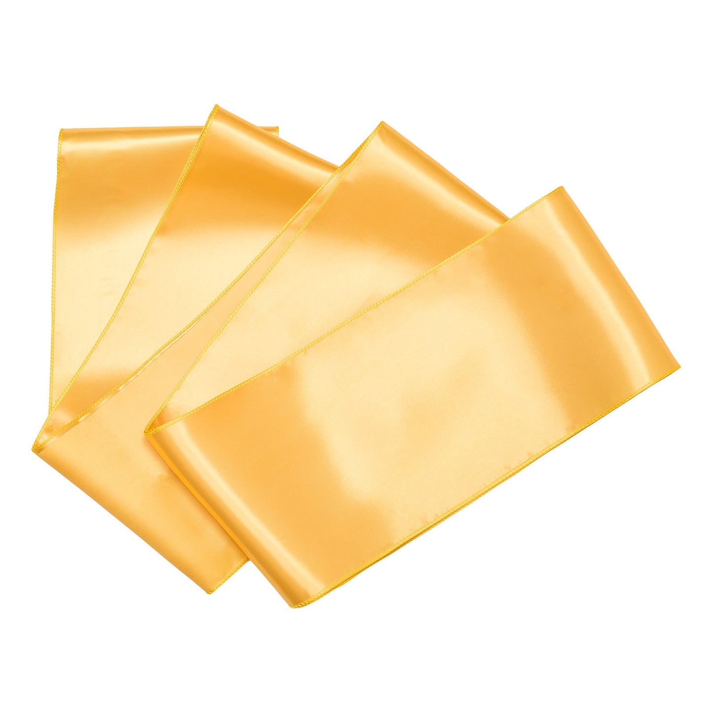 Satin Chair Sashes Bows, 50PCS Chair Ribbon Ties Back Sash, 7 x 108 inch, Gold Wedding Reception Decoration, for Wedding Ceremony Baby Shower Party Events Banquet Chair Cover Decoration