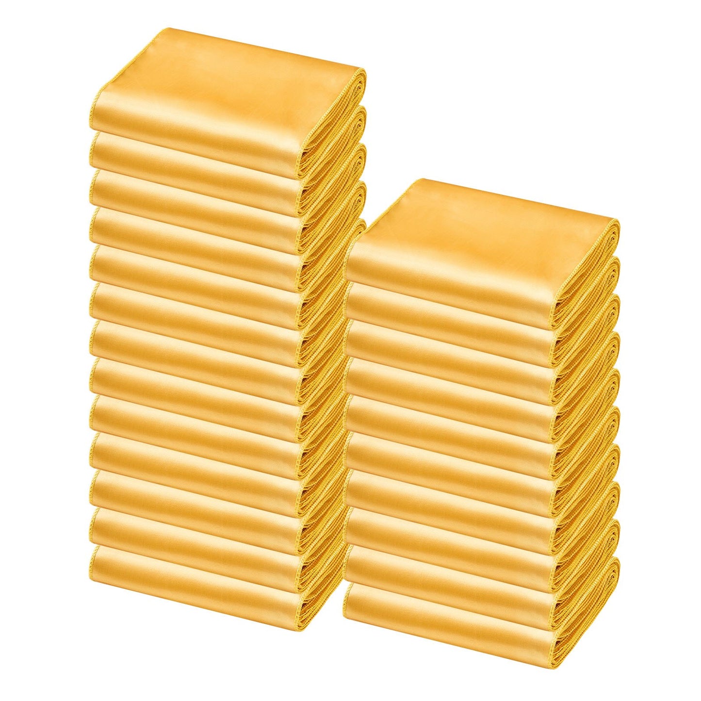 Satin Chair Sashes Bows, 50PCS Chair Ribbon Ties Back Sash, 7 x 108 inch, Gold Wedding Reception Decoration, for Wedding Ceremony Baby Shower Party Events Banquet Chair Cover Decoration