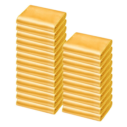 Satin Chair Sashes Bows, 50PCS Chair Ribbon Ties Back Sash, 7 x 108 inch, Gold Wedding Reception Decoration, for Wedding Ceremony Baby Shower Party Events Banquet Chair Cover Decoration