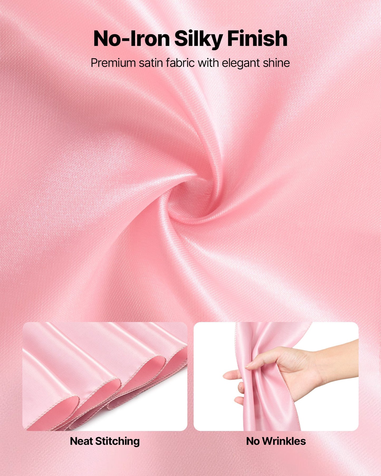 Satin Chair Sashes Bows, 100PCS Chair Ribbon Ties Back Sash, 7 x 108 inch, Rose Gold Wedding Reception Decoration, for Wedding Ceremony Baby Shower Party Events Banquet Chair Cover Decoration
