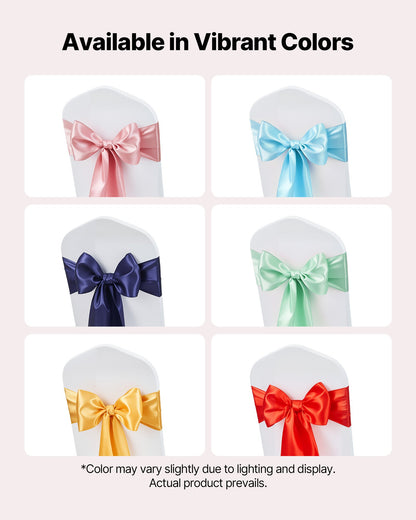 Satin Chair Sashes Bows, 100PCS Chair Ribbon Ties Back Sash, 7 x 108 inch, Rose Gold Wedding Reception Decoration, for Wedding Ceremony Baby Shower Party Events Banquet Chair Cover Decoration