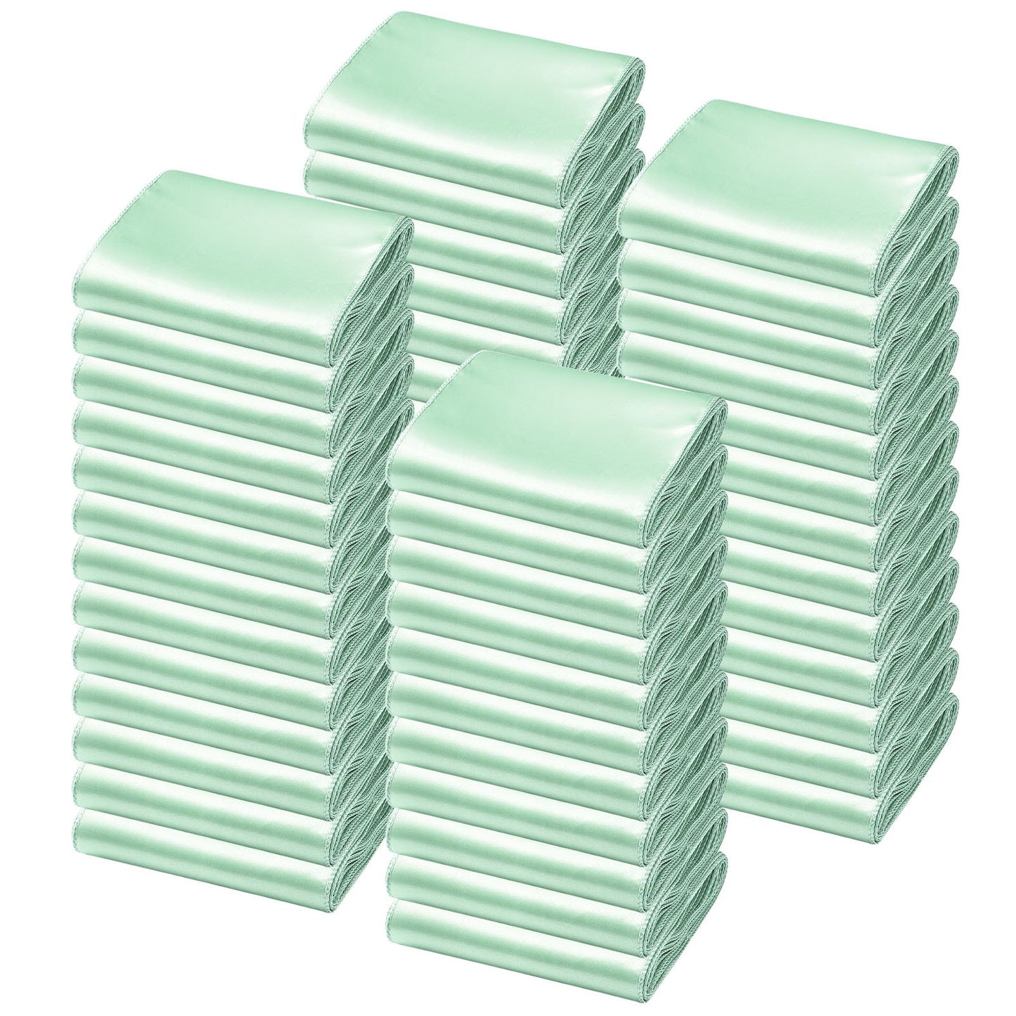 Satin Chair Sashes Bows, 100PCS Chair Ribbon Ties Back Sash, 7 x 108 inch, Light Green Wedding Reception Decoration, for Wedding Ceremony Baby Shower Party Events Banquet Chair Cover Decoration