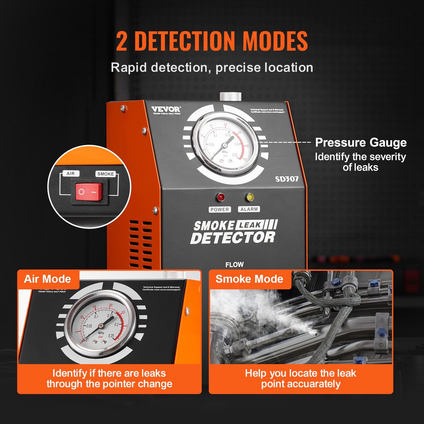 Automotive Smoke Machine Leak Detector EVAP Leak Tester Built-in Air Pump