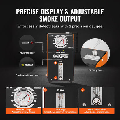 Automotive Smoke Machine Leak Detector EVAP Leak Tester Built-in Air Pump