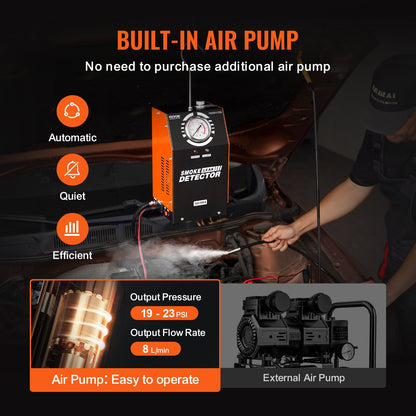 Automotive Smoke Machine Leak Detector EVAP Leak Tester Built-in Air Pump