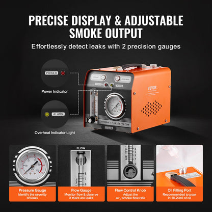 Automotive Smoke Machine Läckagedetektor Vakuum Bränsleläckagetestare