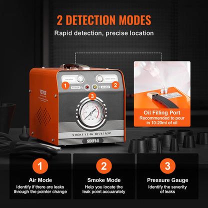 Automotive Smoke Machine Läckagedetektor EVAP Vakuum Diagnostic Leak Tester