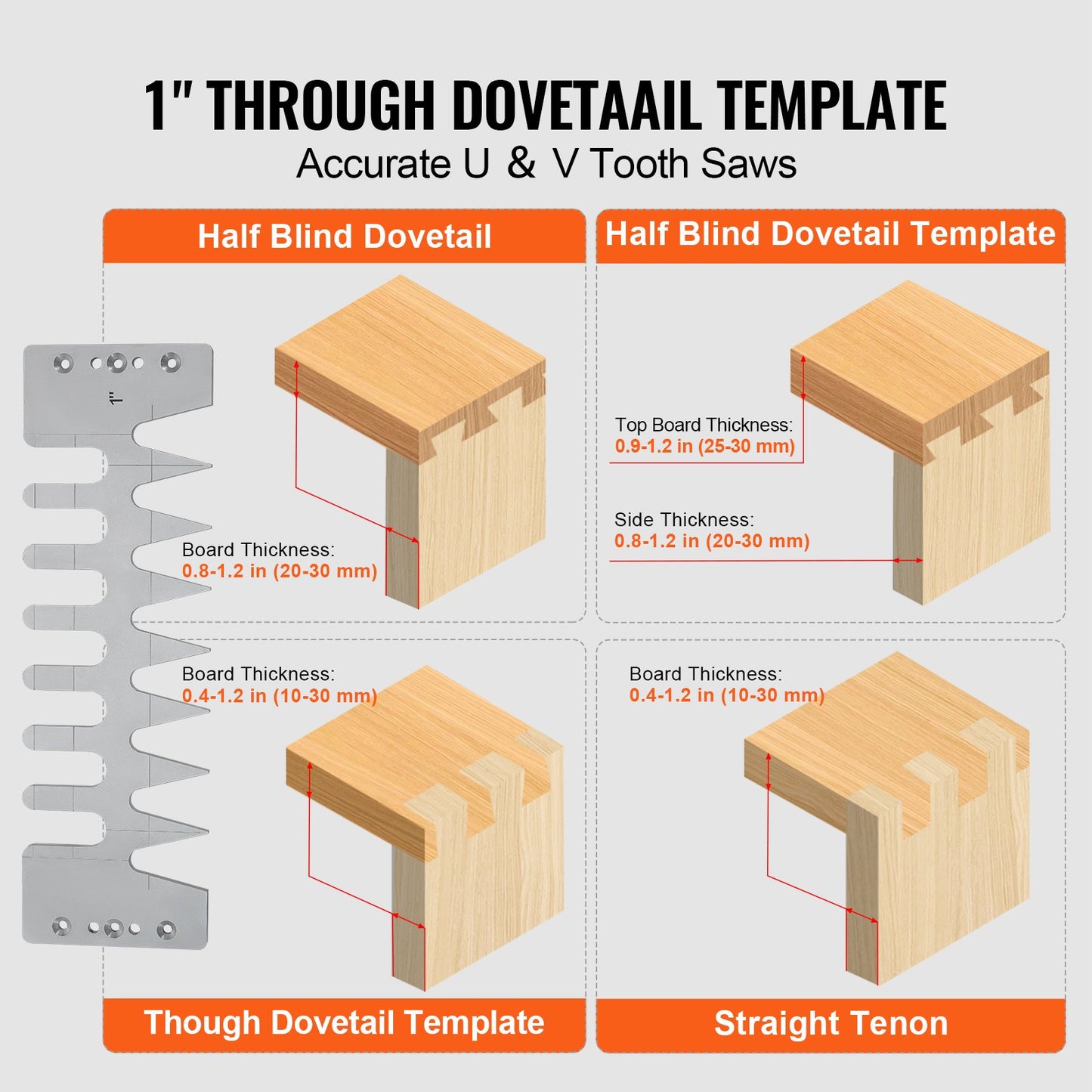 Dovetail Jig 12 Inches Precise Dove Tailing Router Jigs with 3 Templates