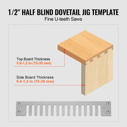Dovetail Jig 12 I Precise Dove Tailing Router Jigs with 1/2" template