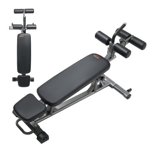 Sit Up Bench, Decline Ab Bench with Reverse Crunch Handle, with 4 Adjustable Height Settings, Heavy Duty Steel, 1000 Lbs Capacity, for Home Gym Workouts, Strength Training, Full Body Muscles