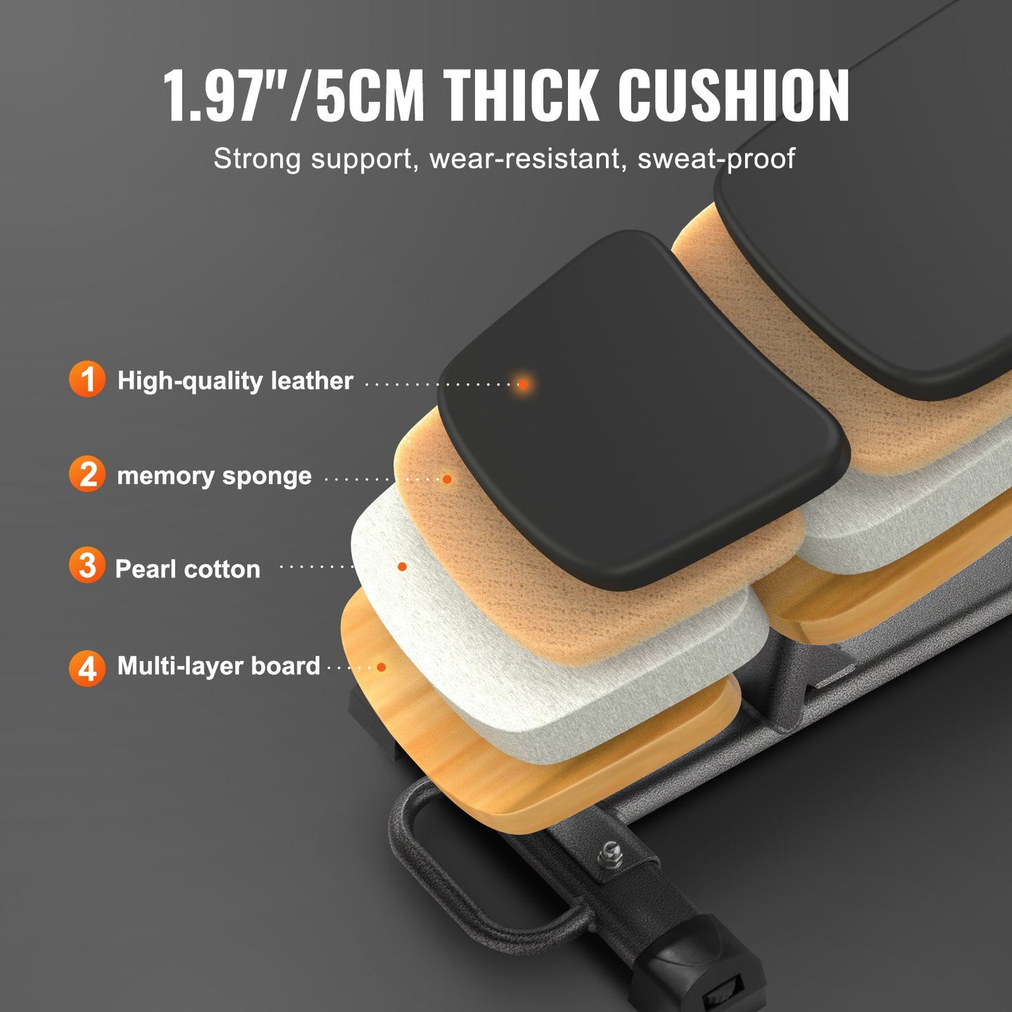 Weight Bench, Adjustable Strength Training Bench, Press Bench for Full Body Workout, 1000 LBS Multi-Purpose Sit up Bench for Home Gym Exercise, Incline Decline Bench with Reverse Crunch Handle