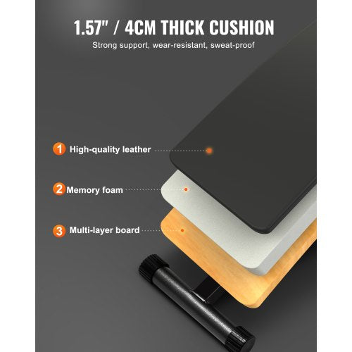 Sit Up-bänk, hopfällbar böjd, nedåtgående magbänk, med 5 justerbara höjdinställningar, kraftigt stål, halkfri design, 226 kg kapacitet för hemmagym, styrketräning, helkroppsmuskler |  EU