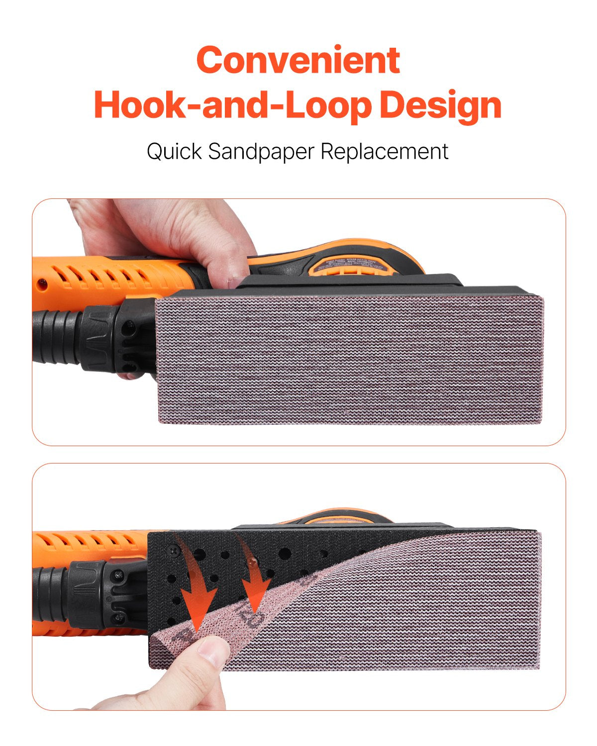 Sheet Sander, 3/8 Sheet 3A EC Brushless Sander, Max. 10000RPM Variable Speed Sheet Finishing Sander with 10PCS Sandpapers and Vacuum Cleaner Adapter for Woodworking