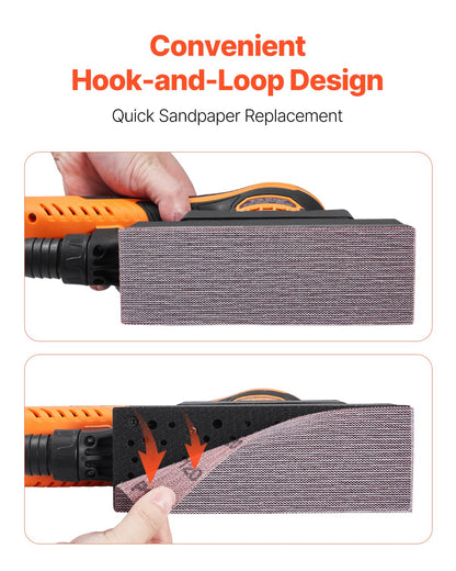 Sheet Sander, 3/8 Sheet 3A EC Brushless Sander, Max. 10000RPM Variable Speed Sheet Finishing Sander with 10PCS Sandpapers and Vacuum Cleaner Adapter for Woodworking