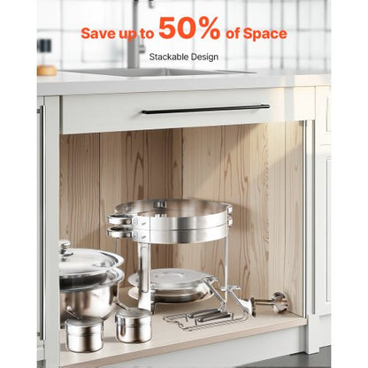 5 Qt 2-Pack Round Chafing Dishes Buffet Set Full Size Pan Stainless Steel