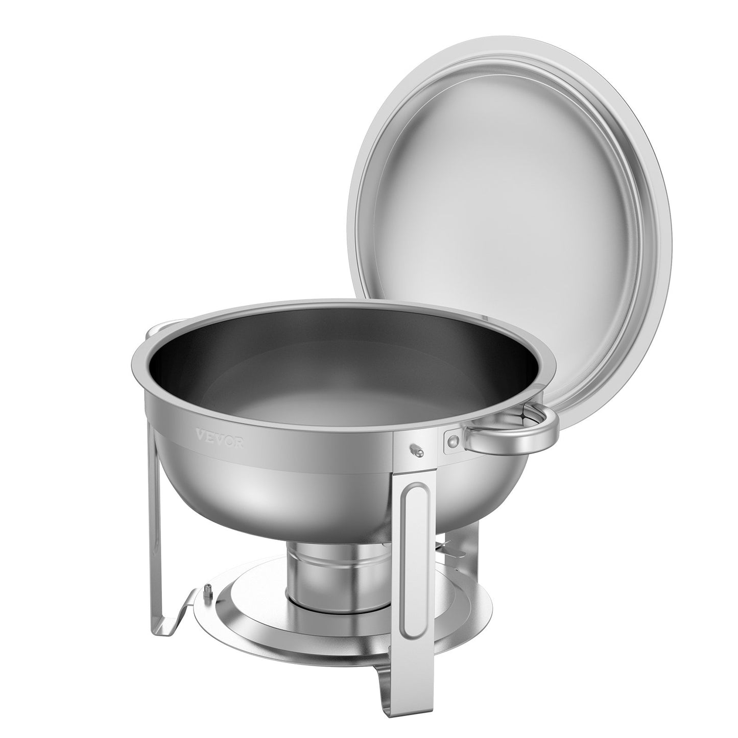 Chafing Dish Buffet Set, 5 Qt 2 Pack, Stainless Steel Chafer with 2 Full Size Pans, Round Catering Warmer Server with Lid Water Pan Folding Stand Clip, for Weddings Parties Banquets, Silver