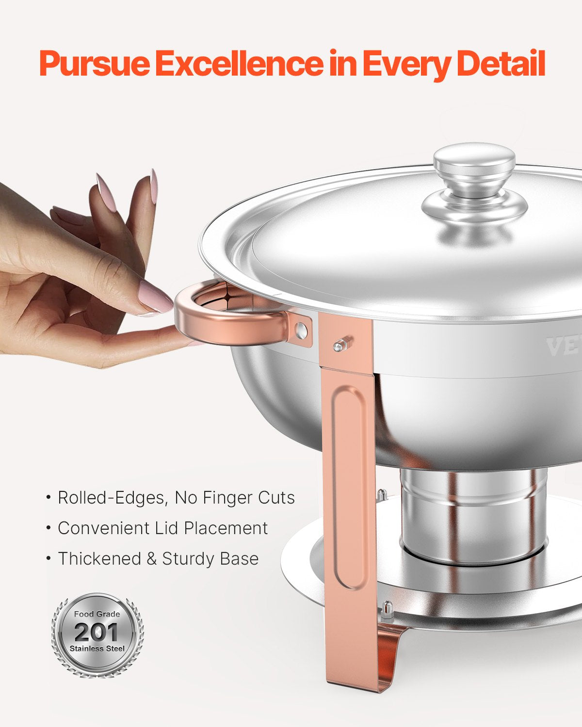 5 Qt 4er-Pack Runde Chafing Dishes Buffet-Set Pfanne in voller Größe Edelstahl