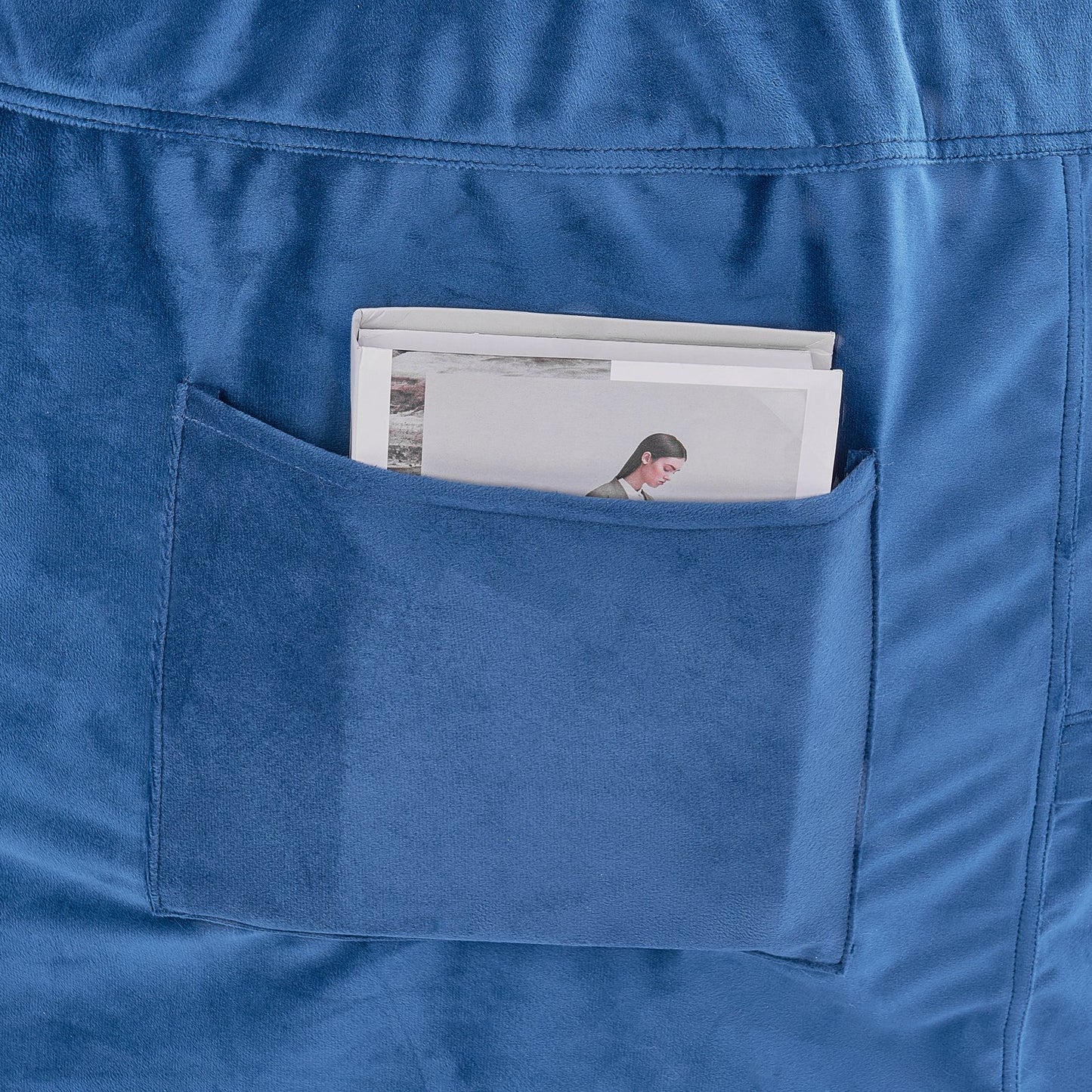 Round Bean Bag Stol med avtagbart och tvättbart överdrag för vuxna Blå