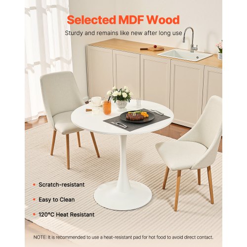 84 cm round wooden dining table for 2-4 people (table only) | EU