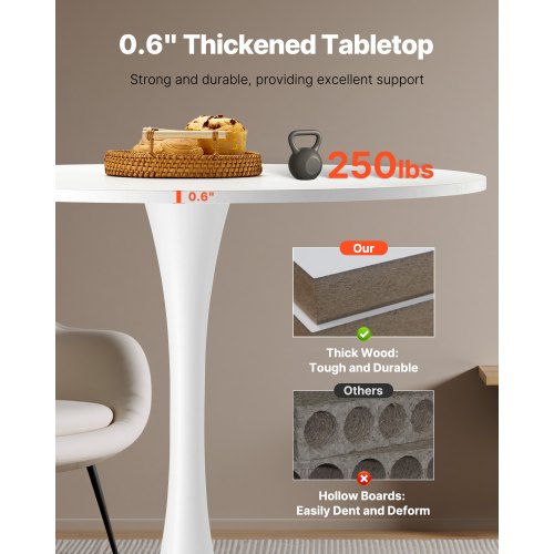 84 cm round wooden dining table for 2-4 people (table only) | EU