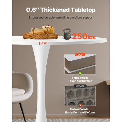 84 cm round wooden dining table for 2-4 people (table only) | EU