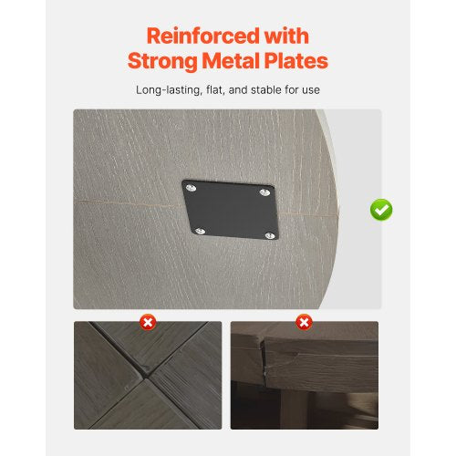 47 Zoll runder Esstisch aus Holz für 2–4 Personen (nur Tisch) | EU