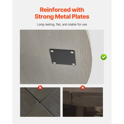 47 Zoll runder Esstisch aus Holz für 2–4 Personen (nur Tisch) | EU