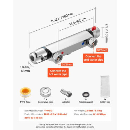 termostatisk duschkranventil, skållningsskyddad 38 ℃ säker lås termostatisk duschblandare, varm-kallvattenduschkran temperaturreglerventiler för badrum, husbil, förkromad beläggning |  EU