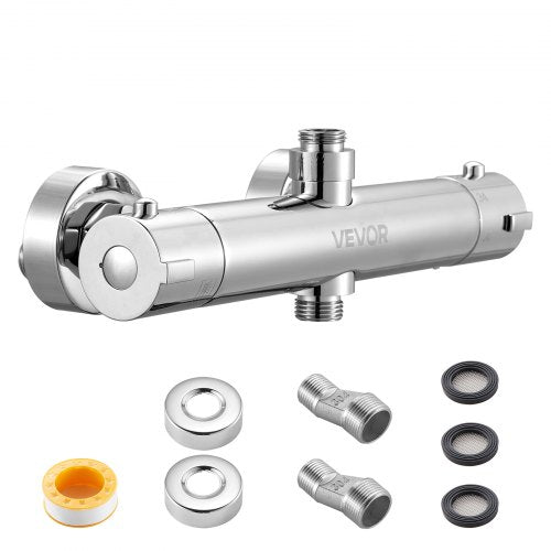 termostatisk duschkranventil, 38 ℃ säkert lås termostatisk blandningsventil, varm-kallvattenduschkran temperaturreglerventiler med jämn vattentemperatur för badrum, husbil, husbil |  EU