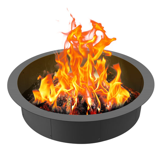 Fire Pit Ring Round 44 Inch Outer Steel Liner DIY Campfire Ring Firepit