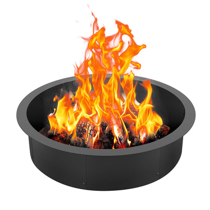 Fire Pit Ring Round 35 Inch Outer Steel Liner DIY Campfire Ring Firepit