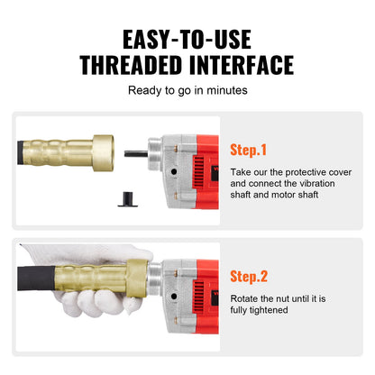 Handhållen elektrisk betongvibrator 800W 1,5M axelluftbubblorborttagare