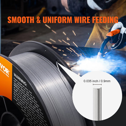 Flux Core Welding Wire, E71T-GS 0.035-inch 10LBS, Gasless Mild Steel MIG Welding Wire with Low Splatter for All Position Arc Welding and Outdoor Use